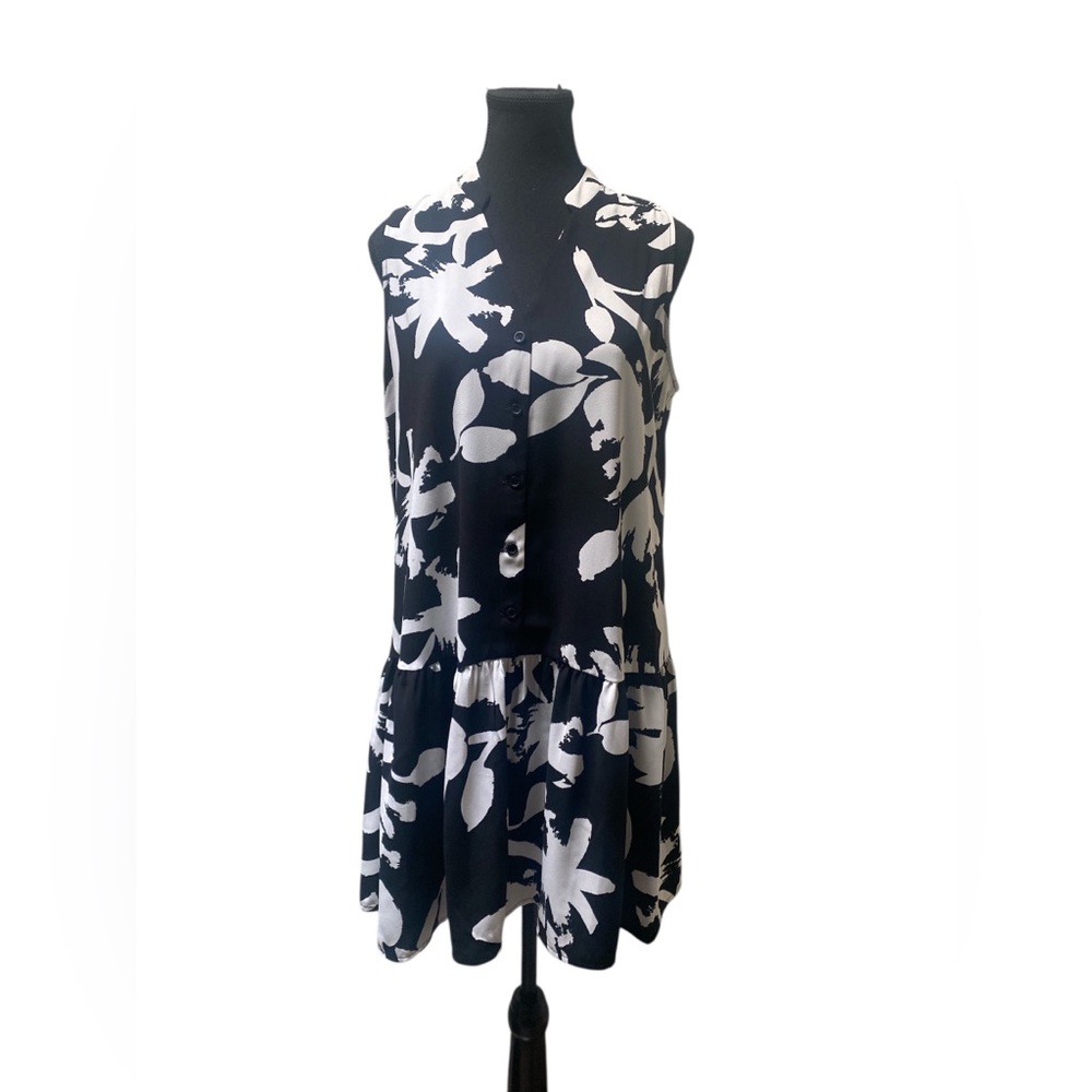 Nine West Monochrome Abstract Dress GUC M